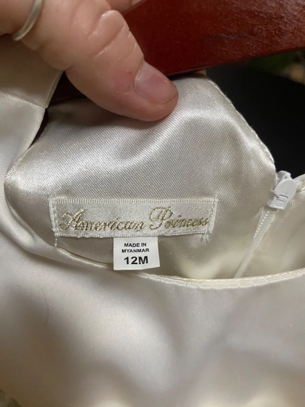 American Princess White/Gold Embellished Formal Dress- 12 Months